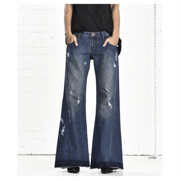One Teaspoon Westenders Low Rise Relaxed Wide Leg Jeans - Picture 1 of 8